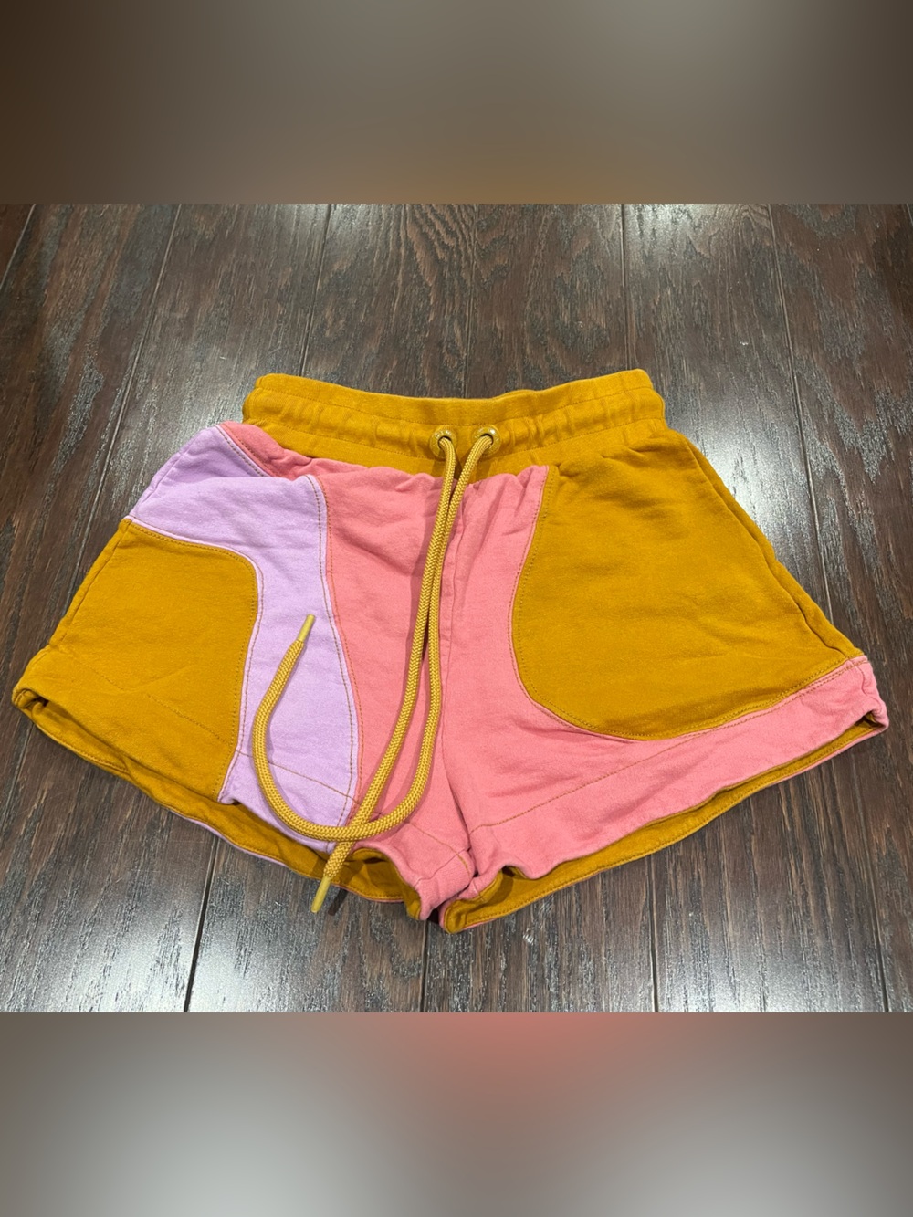 Farm Rio Colorblock Short Color Block High Waist Fleece Moletom Small